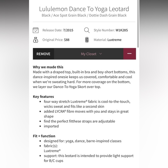 Lululemon Dance To Yoga Leotard in Black/Ace Spot Grain Black/Dottie Dash Grain - Picture 6 of 16